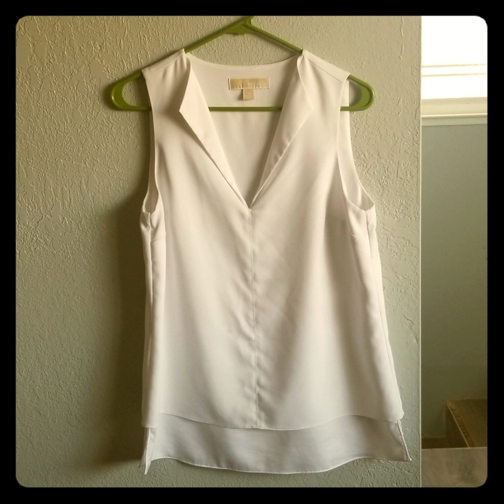 White Michael Kors double layer sleeveless blouse